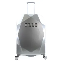 Średnia walizka Elle Diamond srebrna 63l