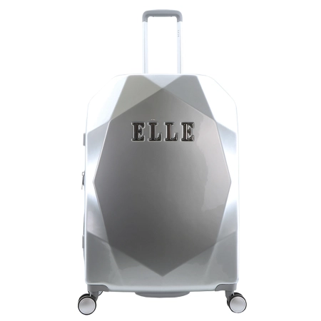Średnia walizka Elle Diamond srebrna 63l