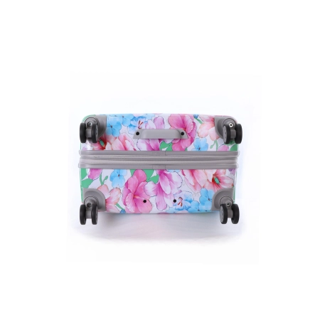 Mała walizka Elle Flower biała 40l