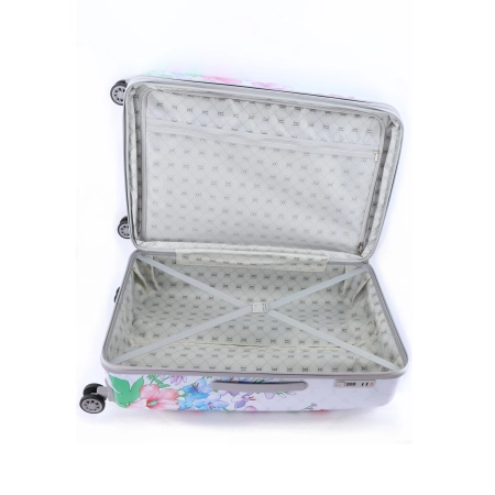Mała walizka Elle Flower biała 40l