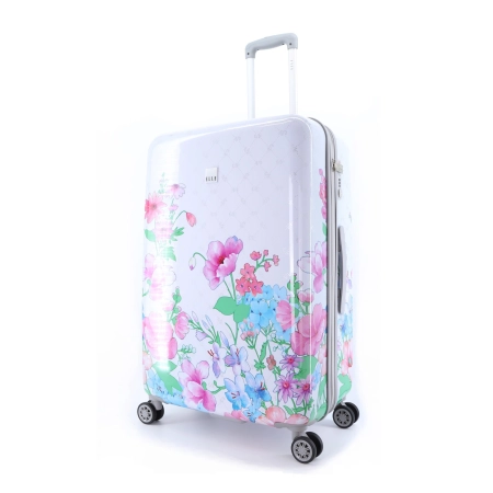 Mała walizka Elle Flower biała 40l
