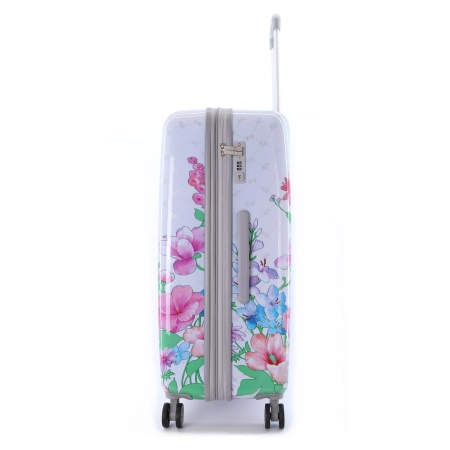 Mała walizka Elle Flower biała 40l