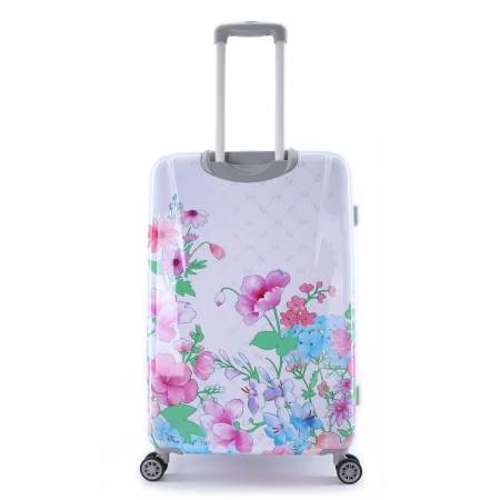 Mała walizka Elle Flower biała 40l