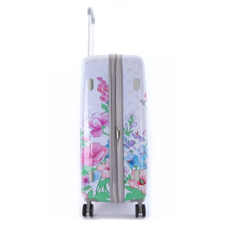Mała walizka Elle Flower biała 40l