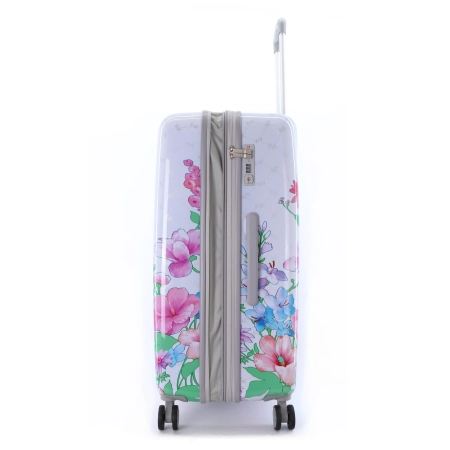 Mała walizka Elle Flower biała 40l