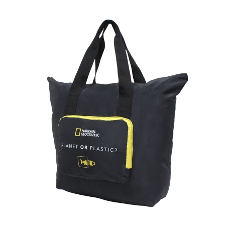 Torba zakupowa składana National Geographic Foldables czarna 14l