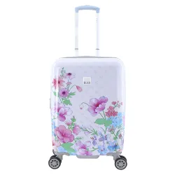 Mała walizka Elle Flower biała 40l