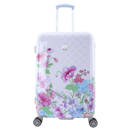 Średnia walizka Elle Flower biała 66l