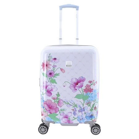 Mała walizka Elle Flower biała 40l